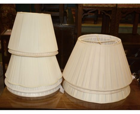 A quantity of various lamp shades, various sizesThis lot is to be sold without reserve. 