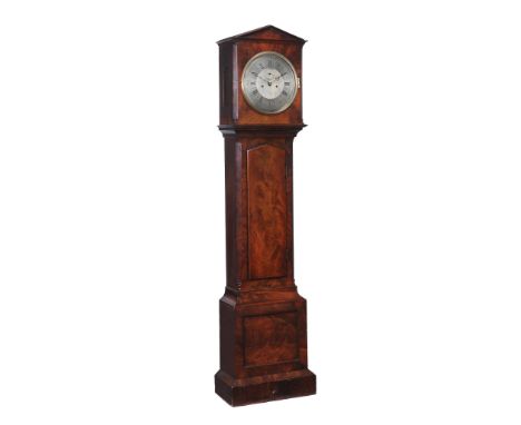 A mahogany longcase clock, unsigned,    probably Scottish, with eight-day gong striking movement, the false-plate stamped BIR