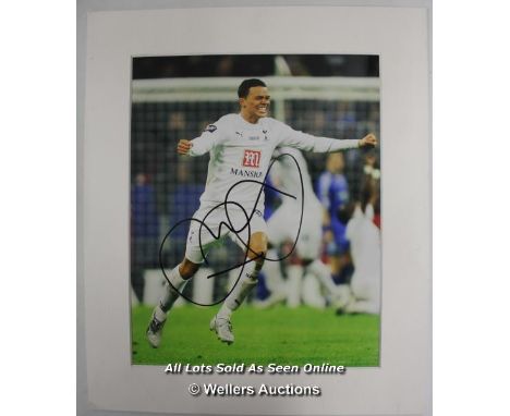 JERMAINE JENAS , TOTTENHAM HOTSPUR, AFTAL AND UACC CERTIFIED MOUNTED SIGNED, 11 X 13 / SIGNED  