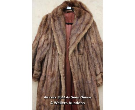 *LADIES VINTAGE REAL FUR MINK COAT SIZE M 12-14 [LQD188]