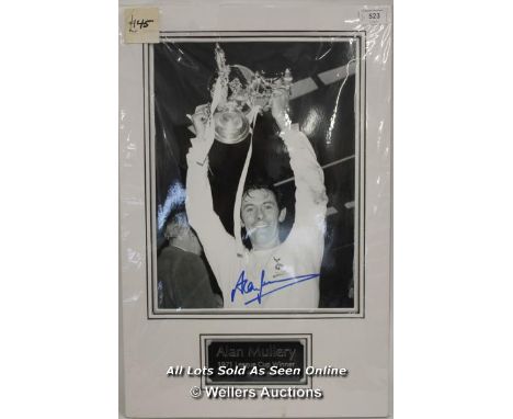 ALAN MULLERY TOTTENHAM 16X12, TOTTENHAM HOTSPUR, AFTAL AND UACC CERTIFIED MOUNTED SIGNED / SIGNED  
