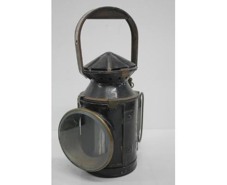 VINTAGE RAILWAY LAMP 33CM TALL 