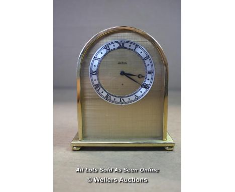 *WORKING 8 DAY ANGELUS BRASS MANTLE CLOCK NO ALARM CAL 390 / 13CM HIGH  [LQD188]