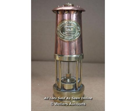 *VINTAGE E.THOMAS &amp; WILLIAMS COPPER &amp; BRASS MINER'S LAMP [LQD188]