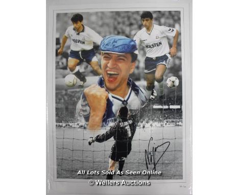 NAYIM 'FROM THE HALFWAY LINE', TOTTENHAM HOTSPUR, AFTAL AND UACC CERTIFIED 16 X12 PHOTO / SIGNED  