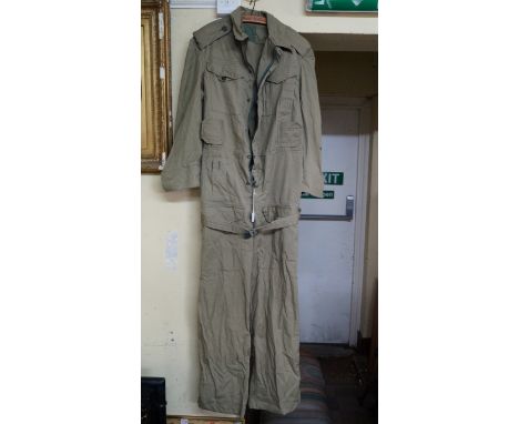 A rare WWII period 'Jungle Tank suit', size 3, labelled J Morris & Sons,1945 and with government arrow.     Condition Report: