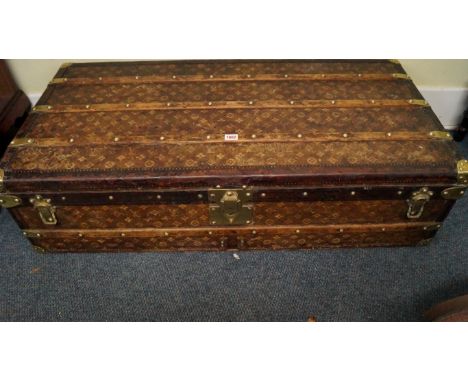 A Louis Vuitton monogrammed woven canvas trunk, circa 1900, (lock possibly replaced), the interior with removable tray, 30cm 