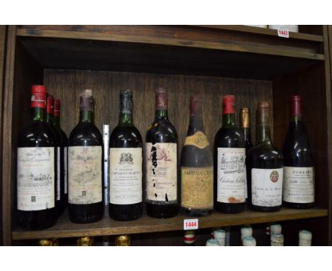 Eleven bottles of 1970s red wine, to include: three 75cl bottles of 1979 Chateau de Terrefort-Quancard. (11)