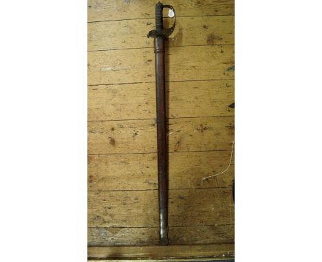 A Victorian Royal Hussars dress sword and leather scabbard, by Wilkinson, inscribed 'FW Stanley' and numbered 36902. Conditio