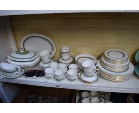 A Royal Doulton 'Rondelay' pattern part tea and dinner service; together with a Poole pottery dish. 