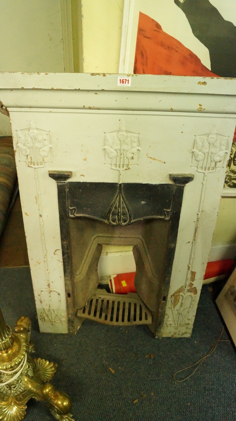 A Circa 1900 Cast Iron Bedroom Fireplace In The Manner Of Charles