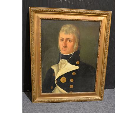English School (19th century)  A half length portrait of a Naval officer Oil on canvas 56 x 44cm (22 x 17 1/4in.) 