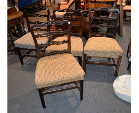 A harlequin set of six mahogany dining chairs in the manner of Thomas Chippendale chairs (6) 