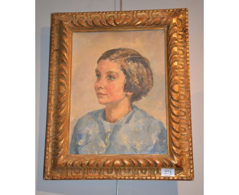 Kenneth Green (British 20th century) Portrait of a young girl Signed and dated   1935  ,  lower right 42 x 31cm (16 1/2 x 12 