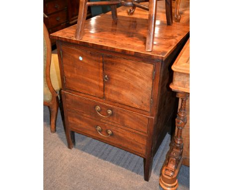 A George III mahogany commode, circa  1810, 77cm high  