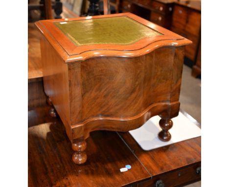 A Victorian mahogany box commode,  of serpentine outline, 44cm high 