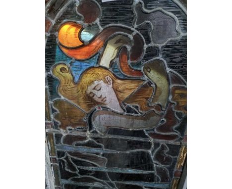 SET OF FOUR VICTORIAN STAINED AND LEADED GLASS PANELS, CIRCA 1880-1900 reputedly by Guthrie &amp; Wells Ltd. of Glasgow, each