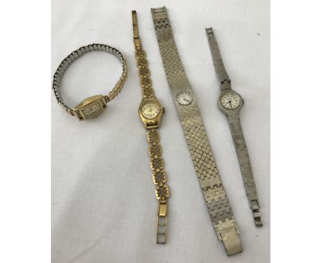 4 assorted vintage ladies wrist watches to include 2 Rotary.