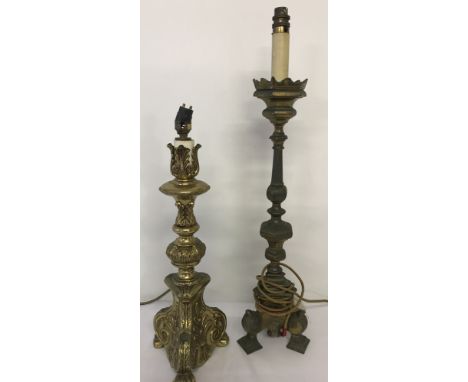 2 x 3 footed metal classical design  table lamps.Tallest lamp approx. 70cm.