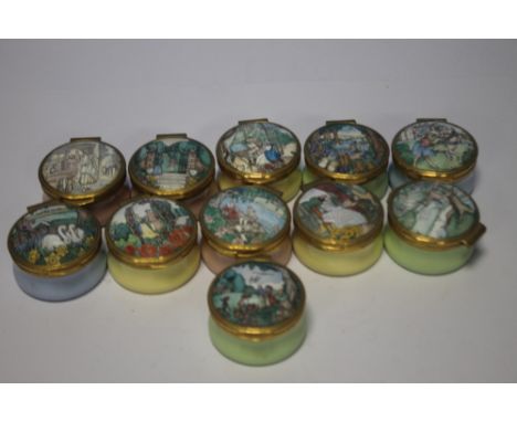 A COLLECTION OF ENAMEL TRINKET BOXES
