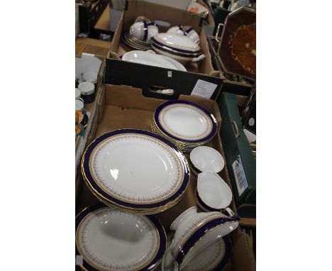 TWO TRAYS OF ROYAL WORCESTER REGENCY TEA AND DINNERWARE (TRAYS NOT INCLUDED)