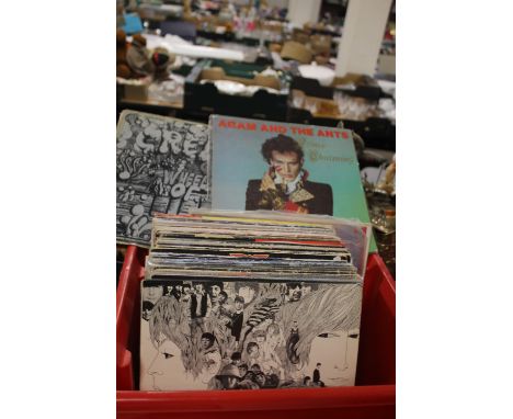 APPROX. 50 LP RECORDS AND 12" SINGLES TO INCLUDE BEATLES - SGT. PEPPER, REVOLVER, BEATLES FOR SALE (STEREO), THE STORY OF THE