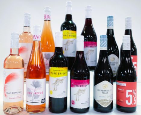 12 BOTTLES LOW ALCOHOL RED AND ROSÉ WINEBroadland Wineries 2 x Featherweight Light White Zinfandel NV; Brown Brothers 2 x Ref