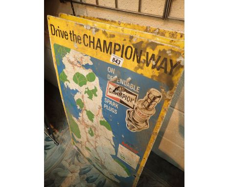 Three early 1970s Champion spark plug enamel signs 
