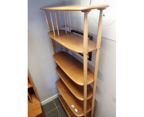 Ercol light elm display cupboard on wheels 40 x 80 x 190 cm H   CONDITION REPORT:  Good/excellent condition No apparent damag