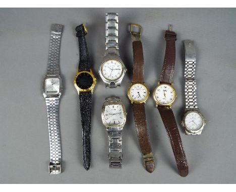 Seven wristwatches to include Lorus, Reflex, Casio, Terner and similar.