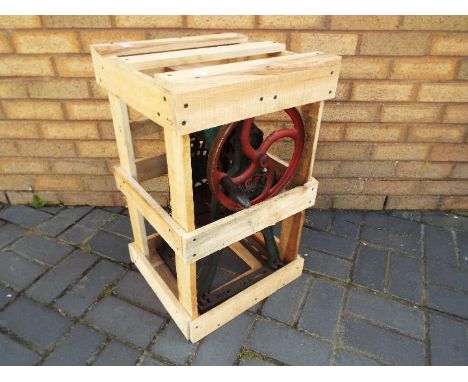 A vintage cast iron ice shaver, approx height 57 cm (note this is a stock picture due to the ice shaver being contained in a 