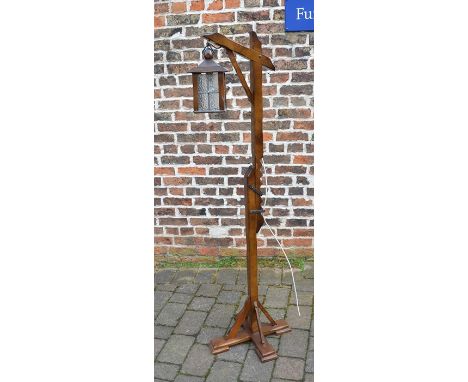 Dark oak Hangman standard lamp