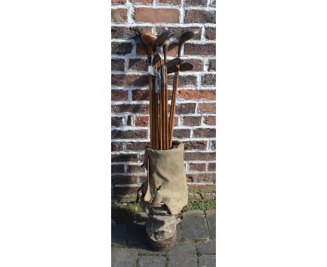 Set of vintage golf clubs