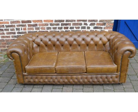 Leather Chesterfield sofa L 195 cm