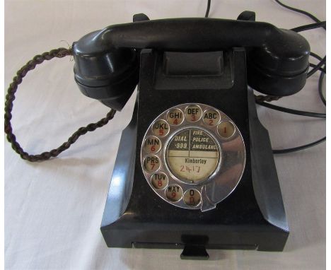 Vintage black bakelite telephone with 154 56 to receiver