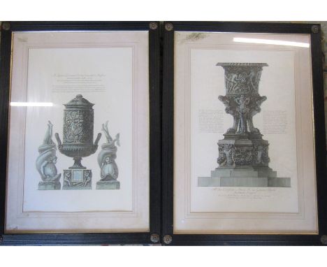 2 large framed architectural etchings by Giacomo Byres and Giovanni Corbet Cavaliere Inglese 71 cm x 98 cm (size including fr
