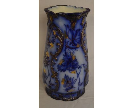 Large blue &amp; white ceramic umbrella stand