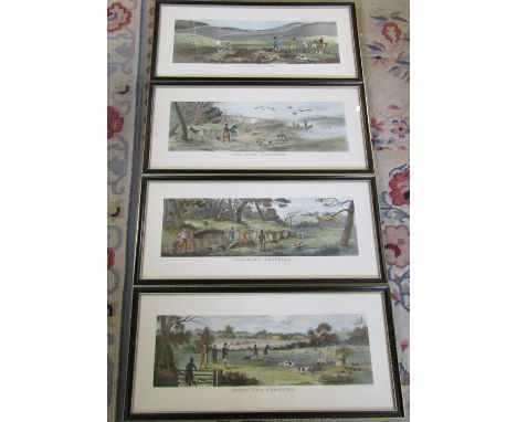 4 framed shooting engravings by T Sutherland - Grouse shooting, Partridge shooting, Pheasant shooting and Wild duck shooting,