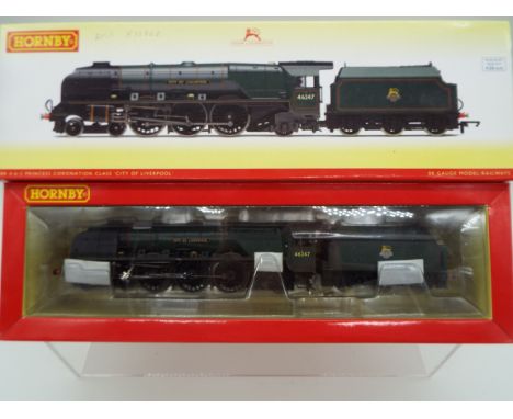 Hornby - an OO gauge model 4-6-2 locomotive and tender, label on box indicates DCC fitted, digital Sound (unchecked), Duchess