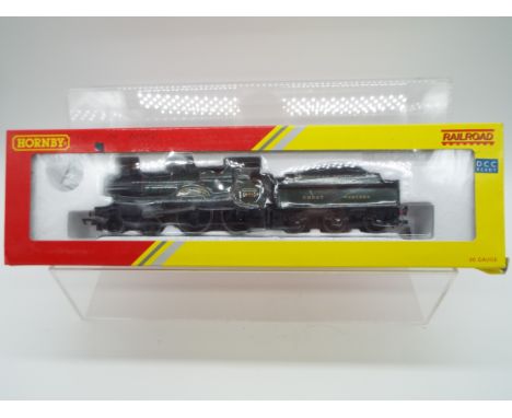 Hornby - an OO gauge model 4-4-0 locomotive and tender, label on box indicates DCC fitted, digital Sound (unchecked), County 