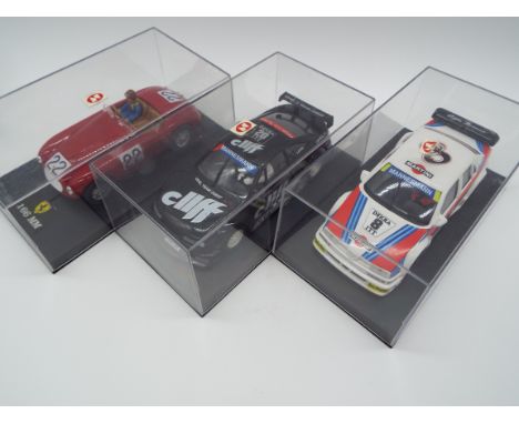 Ninco - three 1:32 scale model slot Sports Racing Cars as illustrated, all appear mint in original transparent display boxes 