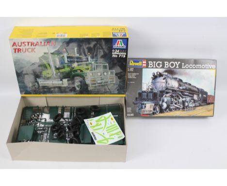 Italeri - Revell - Two boxed plastic model kits. Lot consists of Italeri #719 1:24 scale Australian Truck which appears Mint 