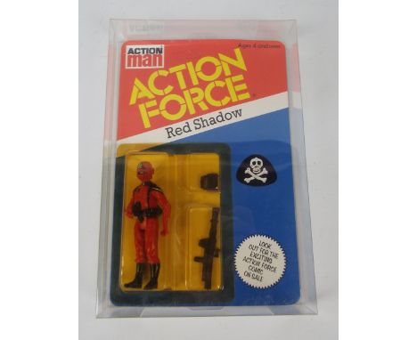 Action Man - Action Force - Palitoy - Red Shadow. A 'Red Shadow' Figure MOC Unpunched, Unopened, in Clear Deflector DC style 