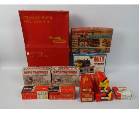 Hornby - Tri-ang - Ratio - H And M - Fleischmann - 14 x boxed OO gauge items including Duette Transformer Controller, Coach L