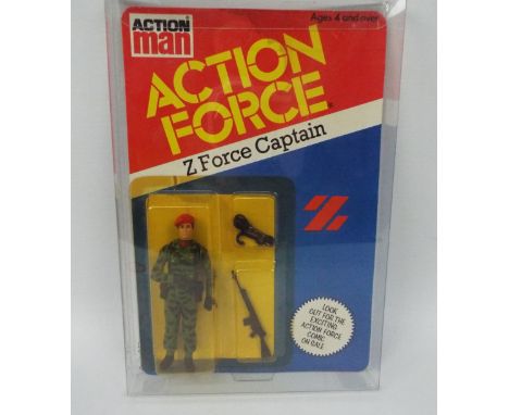Action Man - Action Force - Z Force Captain. A 'Z Force Captain' Figure MOC Unpunched, Unopened, in Clear Deflector DC case. 