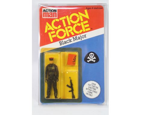 Action Man - Action Force - Palitoy - Black Major. A 'Black Major' Figure MOC Unpunched, Unopened, in Clear Deflector DC styl