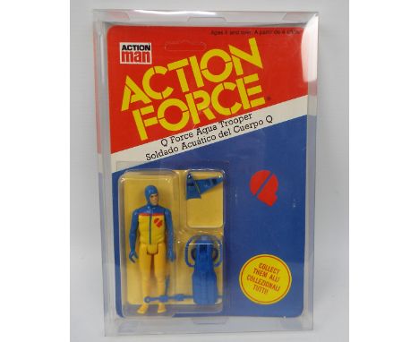 Action Man - Action Force - Q Force Aqua Trooper. A 'Q Force Aqua Trooper' Figure MOC Unpunched, Unopened, in Clear Deflector
