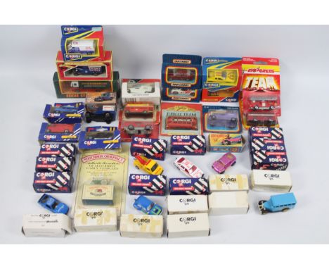 Matchbox - Corgi - Majorette - 36 x boxed / carded models including 2 x Ford Courier vans in Milk livery # MB-38, Vauxhall Ca