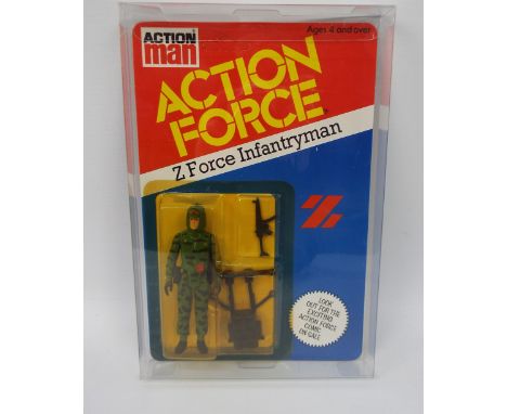 Action Man - Action Force - Z Force Infantryman. A 'Z Force Infantryman' Figure MOC Unpunched, Unopened, in Clear Deflector D