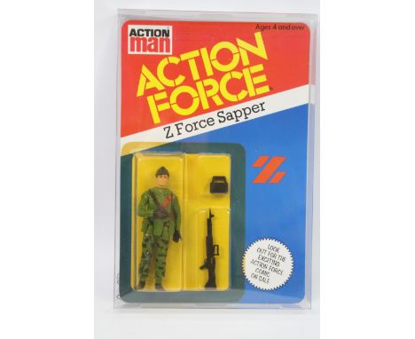 Action Man - Action Force - Palitoy - Z Force Sapper. A 'Z Force Sapper' Figure MOC Unpunched, Unopened, in Clear Deflector D